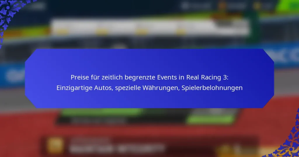 Preise für zeitlich begrenzte Events in Real Racing 3: Einzigartige Autos, spezielle Währungen, Spielerbelohnungen